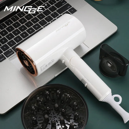 Popular Foldable Hair Dryer 1800W Blue Light Negative Ion Super Silent US/EU/UK Plug 110V/220V Home Barber Recommended