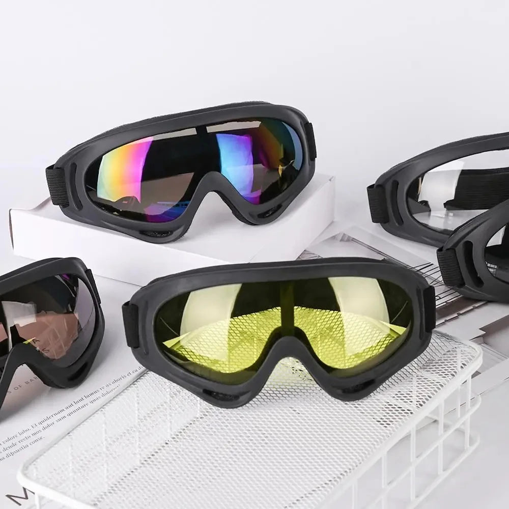 DIZETION 1Pc Winter Windproof Skiing Glasses Goggles Outdoor Sports Eyewear Glasses Ski Dustproof Cycling Lens Frame Sunglasses