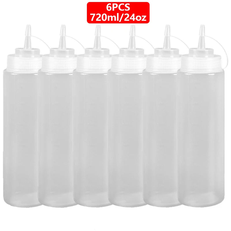 Squeeze Condiment Bottles with On Cap Squeeze Sauce Bottles Olive Oil Bottles Ketchup Mustard Dispensers Kitchen Accessories