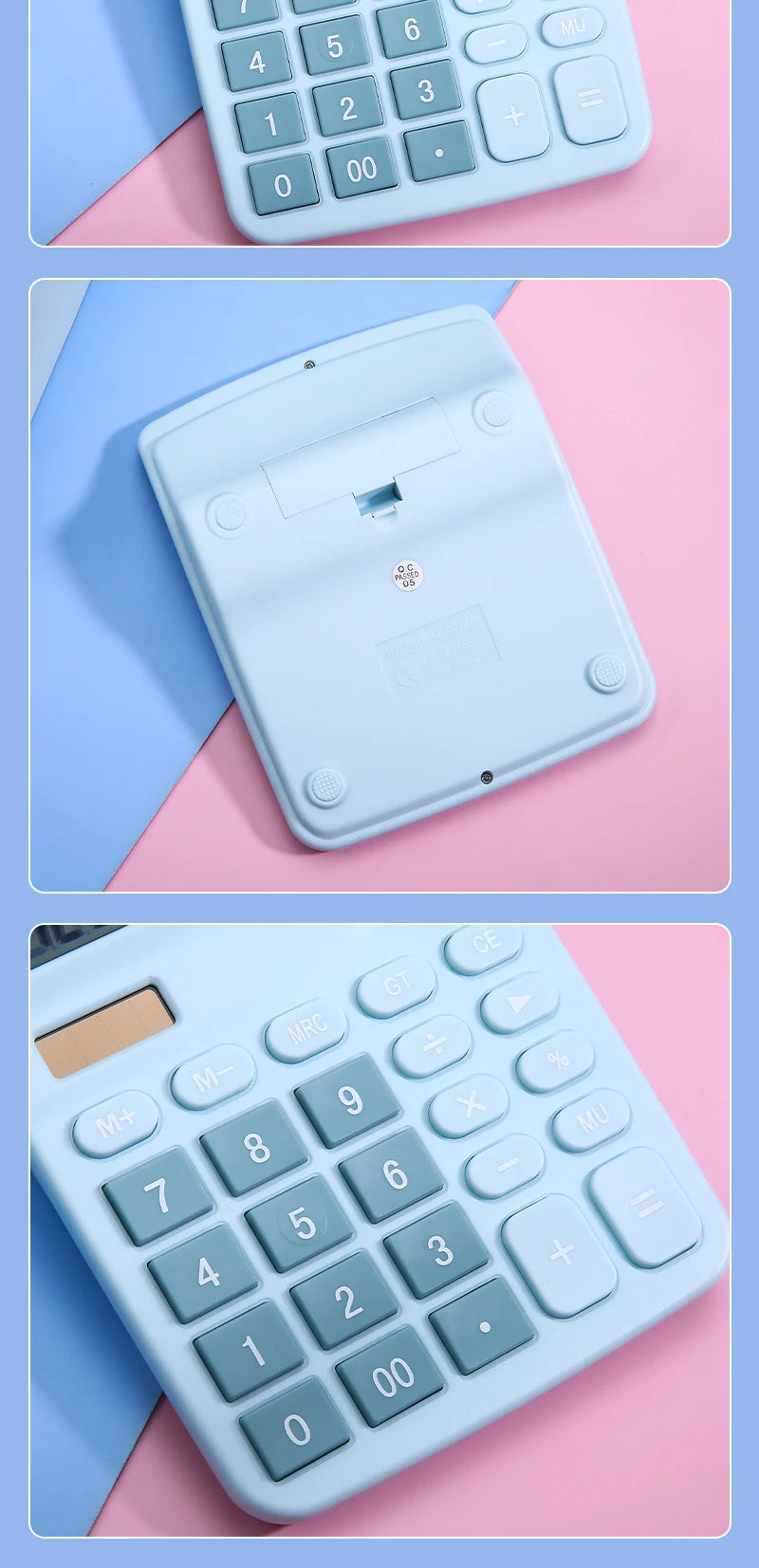 12-Digit Electronic Calculator Solar Calculator Dual Power Supply Calculator for Home Office School Financial Accounting Tools