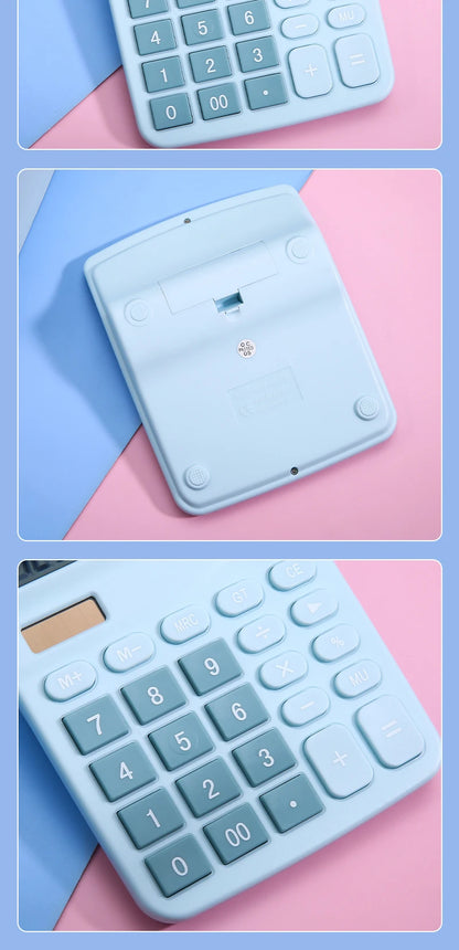 12-Digit Electronic Calculator Solar Calculator Dual Power Supply Calculator for Home Office School Financial Accounting Tools