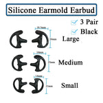 3-Pair Ear Mold Earbud Replacement Soft Silicone Earmould Earplug S/M/L Size for Walkie Talkie Radio Acoustic Earpieces Headsets