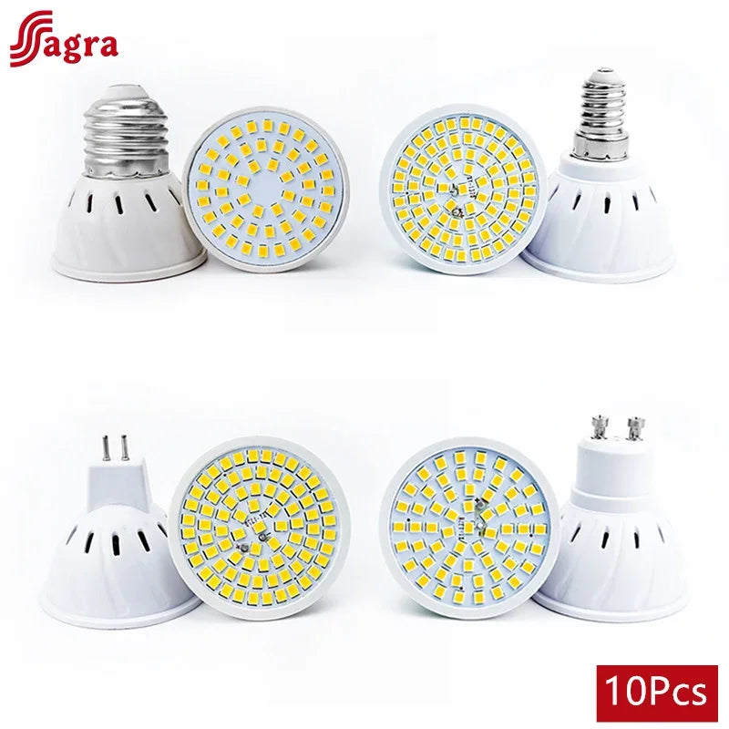 1-10pcs LED Bulb E27 E14 MR16 GU10 48/60/80 LED Spotlight 2835 SMD Lampara Light AC 110V 220V Bombillas Led Lamp