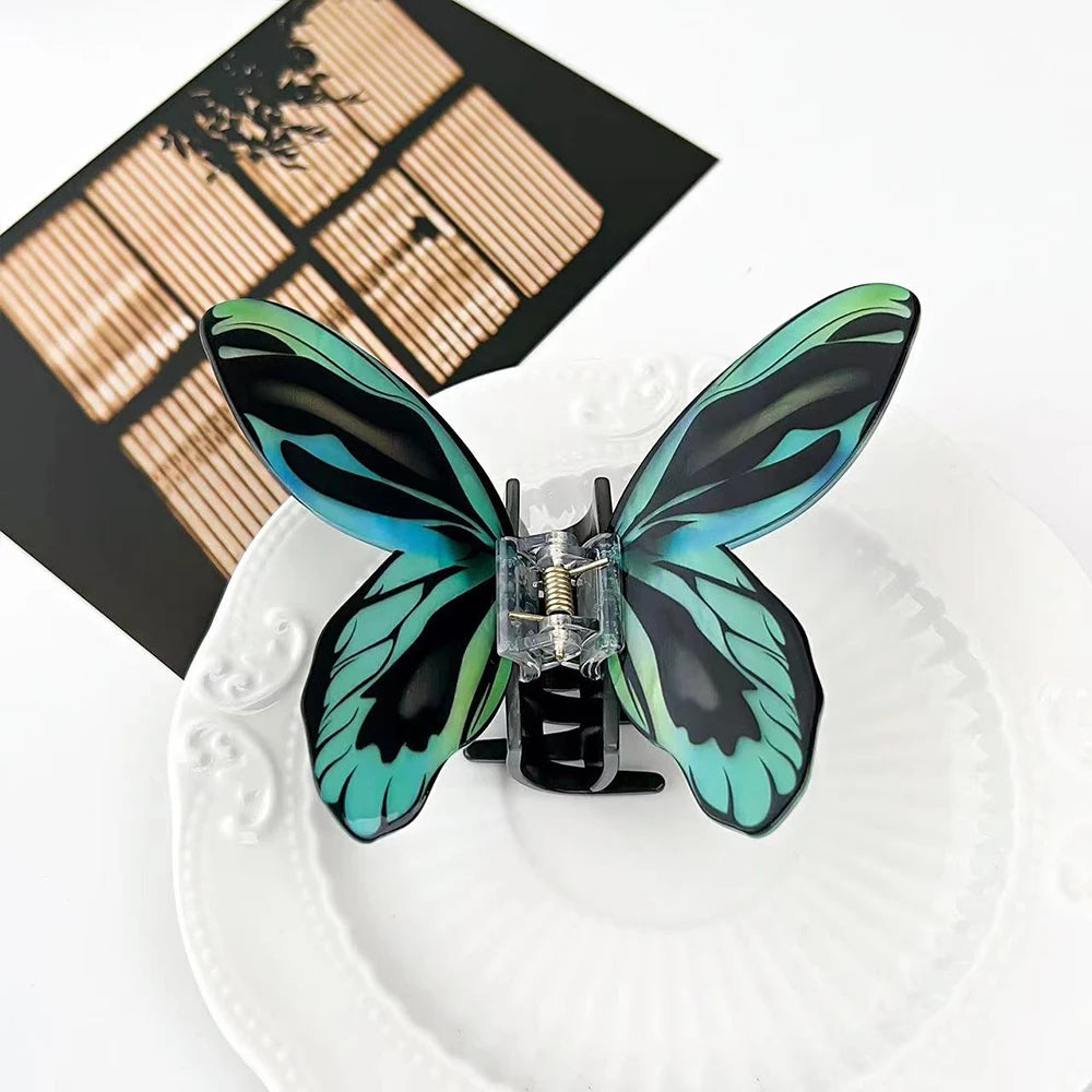 1Pc Big and Elegant Butterfly Hair Claw Clips, Colorful Claw Clips Accessories for Women with Thin and Medium Hair, Styling Accessories