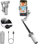 AOCHUAN Smart X2 Handheld Gimbal 3-Axis Stabilizer Built-in 20cm Extension Rod LED Display Phone Holder for iPhone Smartphone