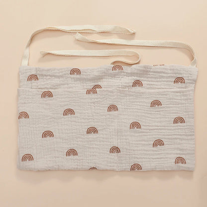 100% Cotton Baby Crib Storage Bag Multifunctional Newborn Bed Headboard Organizer For Kids Baby Bedding Diaper Bag