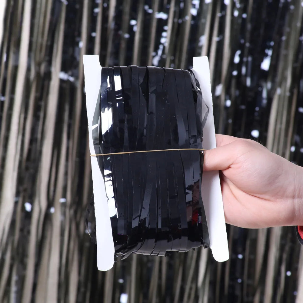 2/3M Party Background Wedding Decoration Foil Fringe Curtain Sequin Bachelorette Photo Backdrop Wall Curtain Birthday Baby Shower