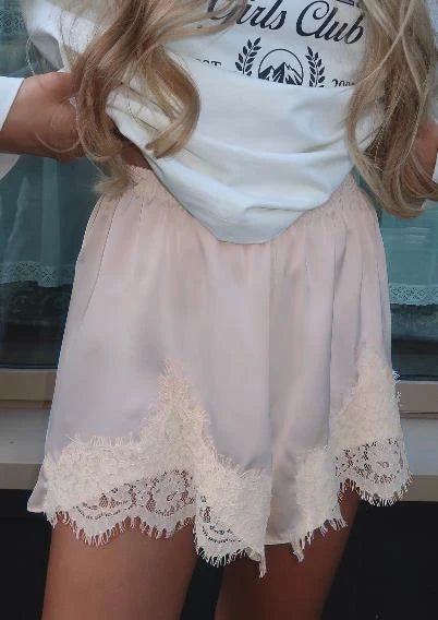 Women Satin Silk Lace Trim Shorts, Silky Low Rise Boxer Shorts, Y2k Teen Girls Cute Y2K Coquette Lounge Slip Bottoms, HIRIGIN