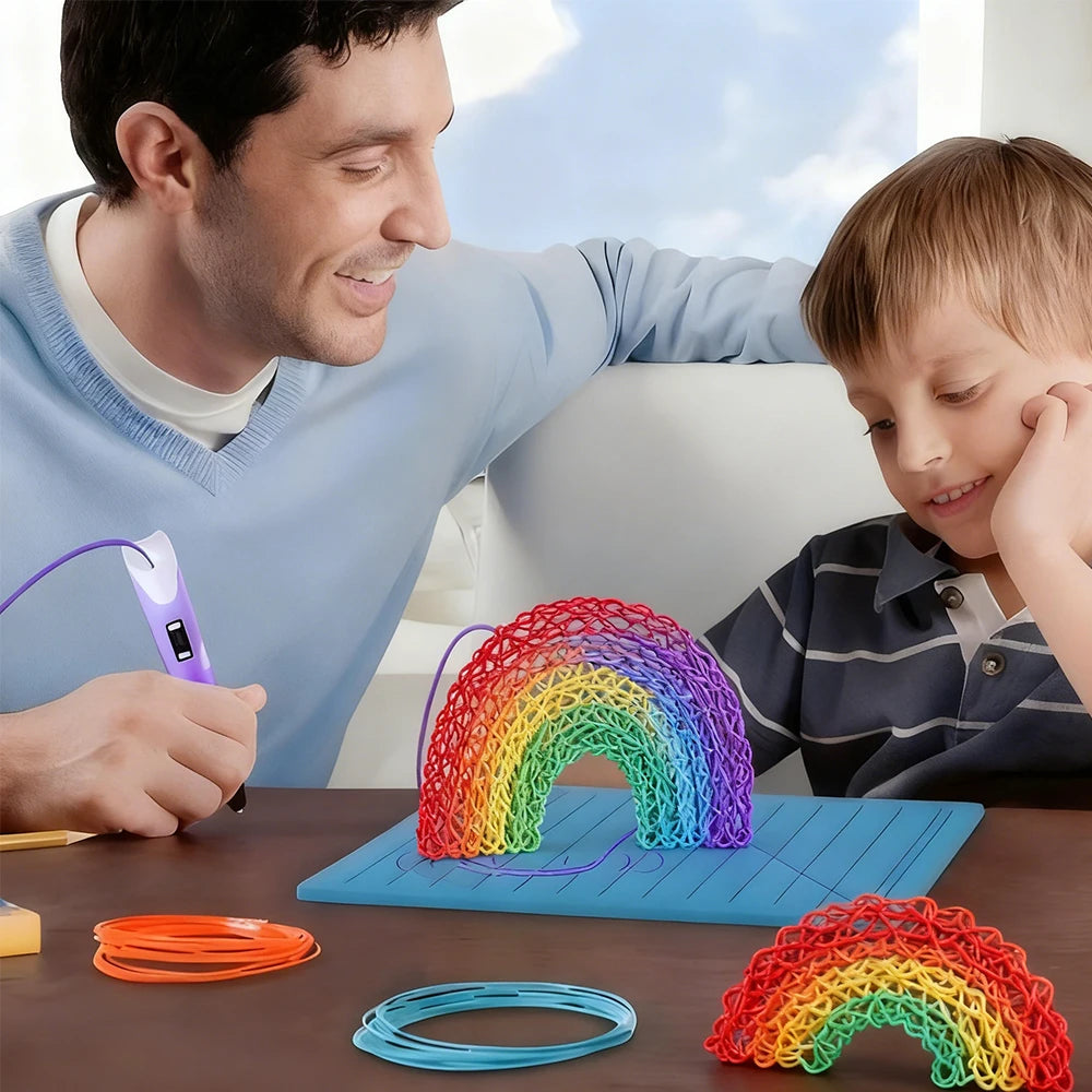 3D Printing Pen Silicone Design Mat with 2 Finger Protectors Template Drawing Tools Silicone Pad Drawing Tools for Kids Adults