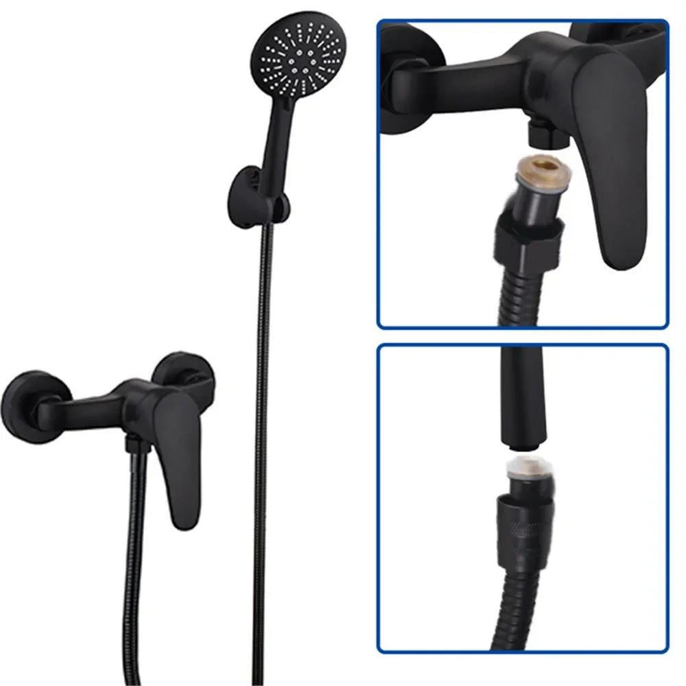1.5/2M Black/Silver SUS 304 Flexible Shower Hose Long Bathroom Shower Pipe Extension Water Pipe Pull Pipe Bathroom Accessories
