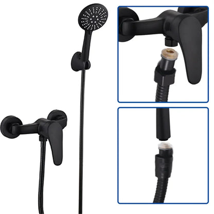 1.5/2M Black/Silver SUS 304 Flexible Shower Hose Long Bathroom Shower Pipe Extension Water Pipe Pull Pipe Bathroom Accessories