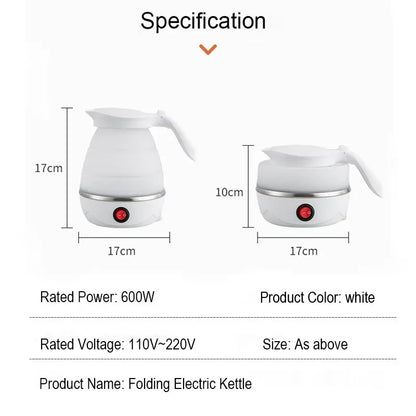 Foldable and Portable Teapot Water Heater 600ML Household Travel Electric Water Kettle 220V Kitchen Appliances Water Boiling Pot