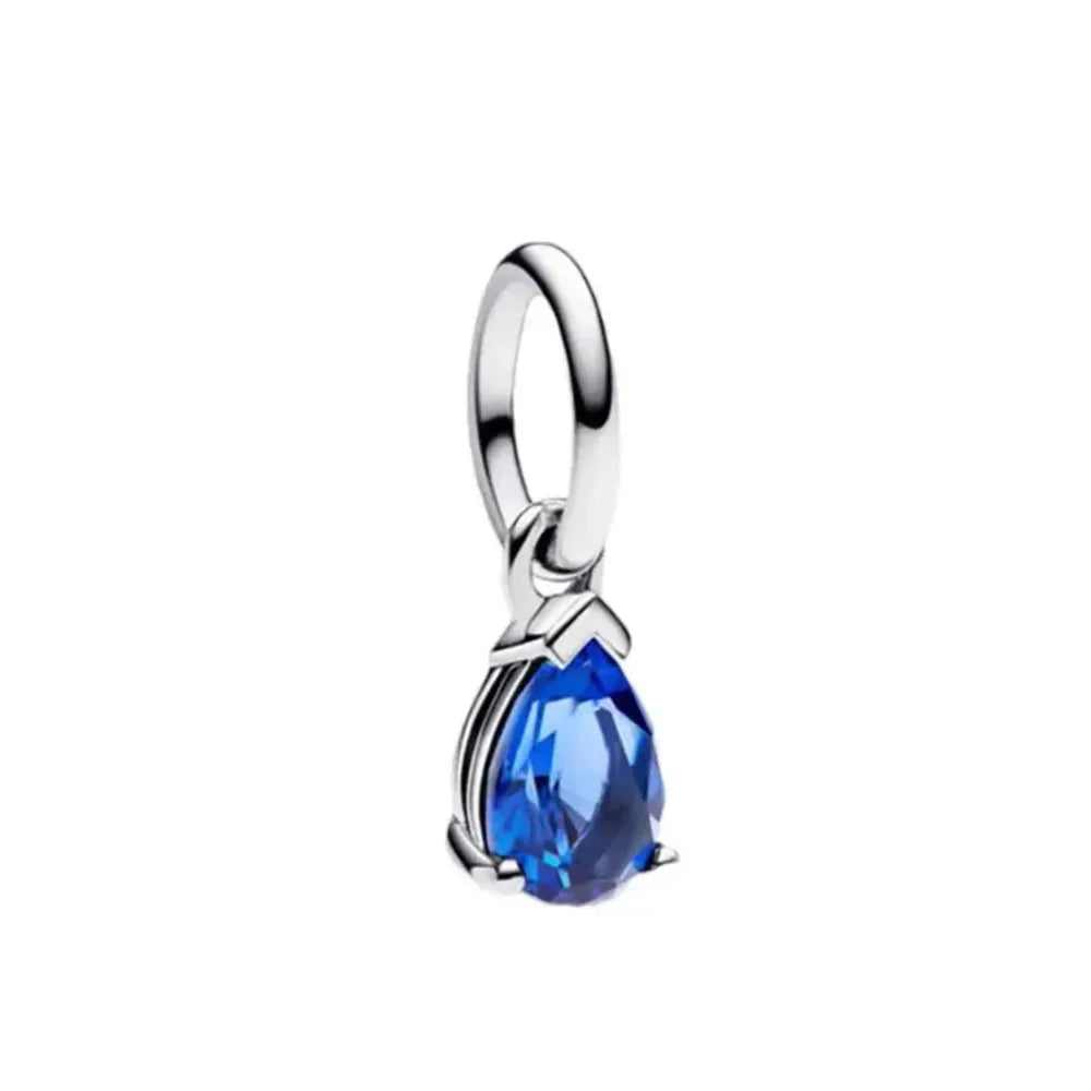 Nuevo colgante de plata 925 compatible con pulsera original, joyas para mujer, serie azul, colgante de pulpo, delfín, búho, camaleón