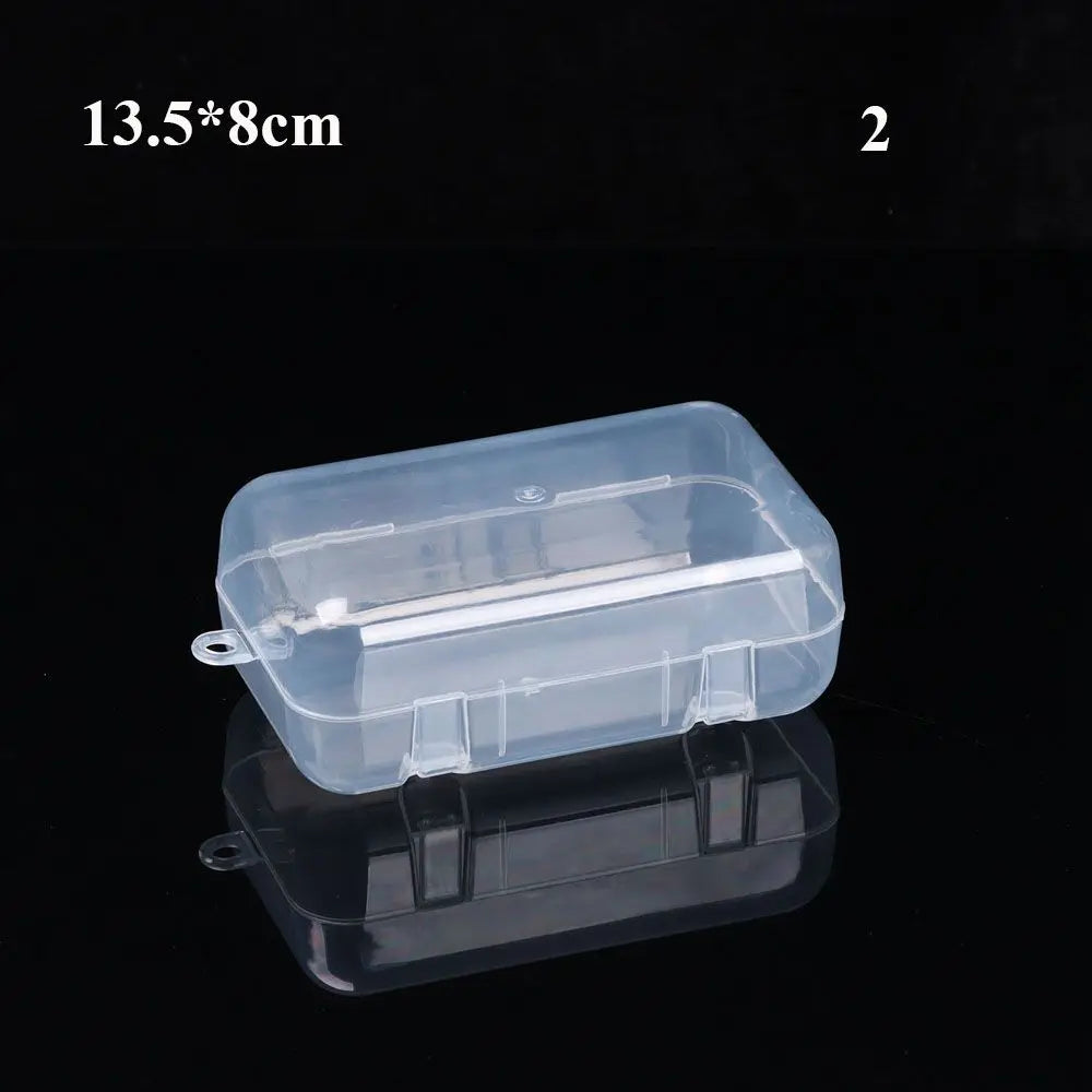 Various Shapes Plastic Transparent Storage Box, Small Items Sundries Organizer Case, Jewelry Earrings Rings Beads Container Tools