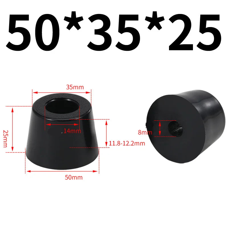 Black Rubber Bumper Furniture Pad Feet Leg Pads Tile Floor Protectors Table Leg Cover With Washers