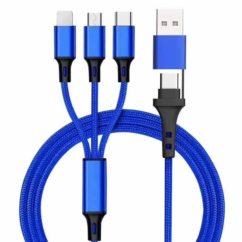 5 in 1 PD USB Fast Charging Cable For iPhone 14 13 12 Xiaomi Android Micro USB Type-C Phone Charger Multi-ports Data Cable