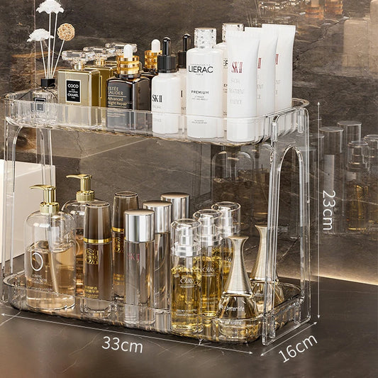 1pc Versatile  Cosmetic Organizer - Transparent, Multi-Layer Storage For Makeup & Skincare, Perfect For Bathroom & Bedroom