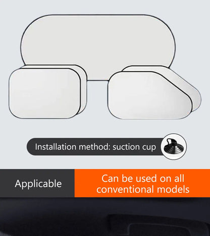 Car Sun Shade UV Protector, Reflective Fabric Car Window Sunshade, Front Rear Back Window Sun Visor, Summer UV Protection, SEAMETAL