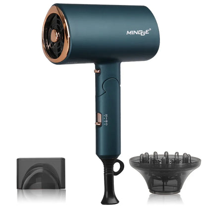 Popular Foldable Hair Dryer 1800W Blue Light Negative Ion Super Silent US/EU/UK Plug 110V/220V Home Barber Recommended