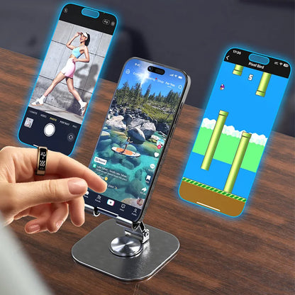 R11C Smart Ring, Men Women, Display Screen Gesture Swipe Video Smartring Waterproof Heart Rate Sleep Monitor Qring for Android IOS