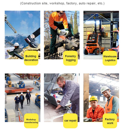 Men Rotating Button Safety Shoes, Steel Toe Work Sneakers, Indestructible Shoes, Puncture-Proof Work Boots, Air Cushion Safety Shoes