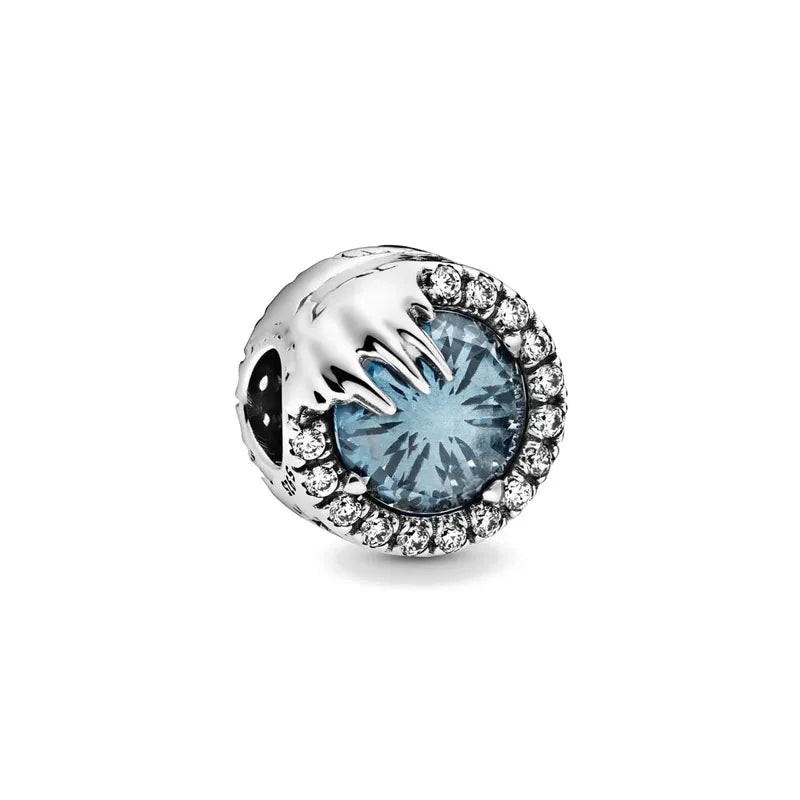 Nuevo colgante de plata 925 compatible con pulsera original, joyas para mujer, serie azul, colgante de pulpo, delfín, búho, camaleón