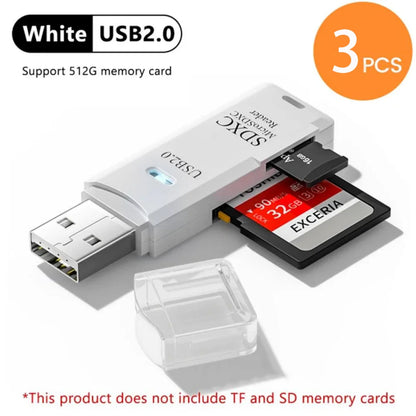 2-in-1 Multi-Functional USB 3.0 Card Reader Micro SD TF Memory Card Reader USB Flash Drive Card Reader Adapter for PC Laptops Accessories