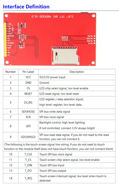 2.2 /2.4/2.8/3.2/3.5/4.0 Inch SPI TFT LCD Touch Panel Serial Port Module,  ILI9341  240x320 Serial LED Display