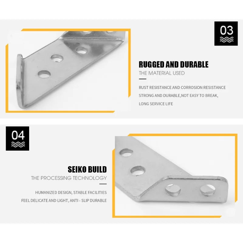Corner Brackets, Stainless Steel Furniture Angle, Shelf Connector, Cabinet Support Fixing Frame Corner Brace