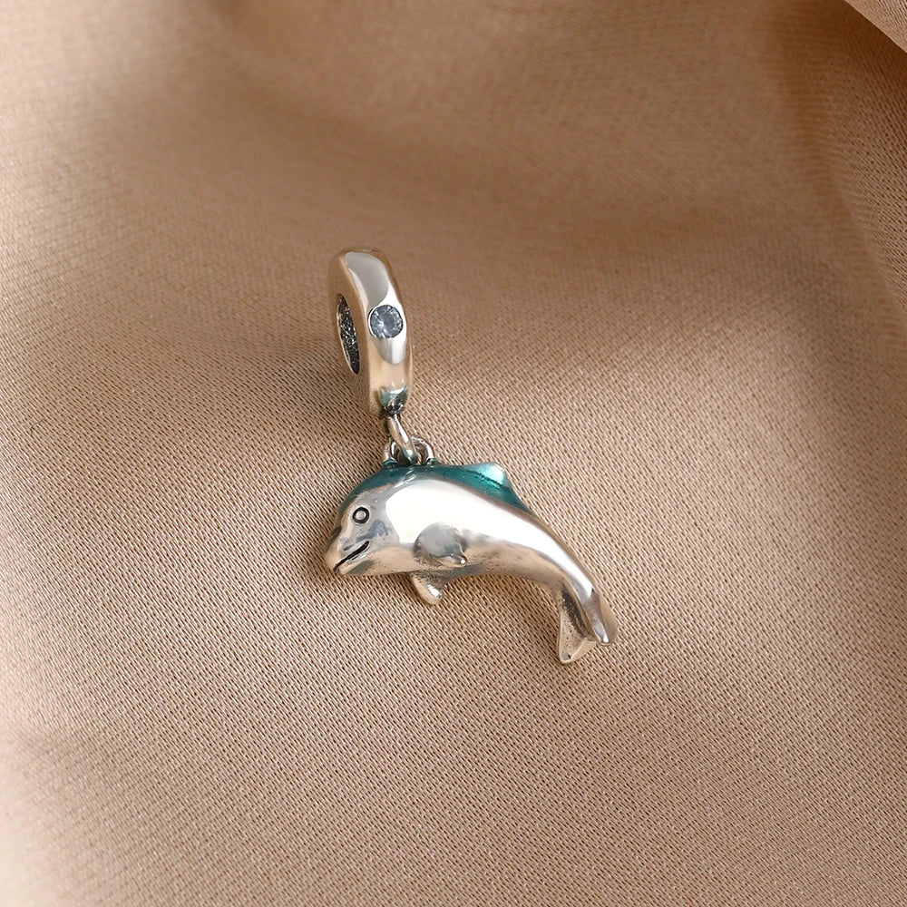 New 925 Silver Octopus crab Charm Bead Sea turtle starfish Seahorse dolphin Pendant Fit Original Bracelet Women DIY Jewelry Gift
