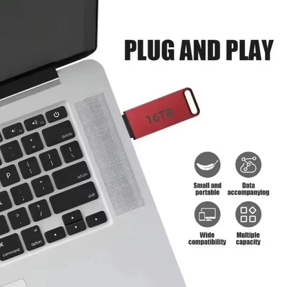 16TB Flash Drive USB3.2 High Speed Transfer Type C U Metal Flash SSD Portable Mini Flash Drive Memory Waterproof U Drive