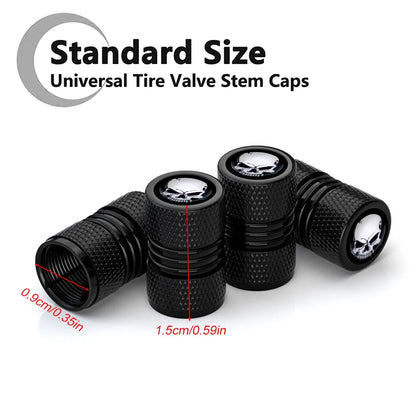 4Pcs Anodized Aluminum Tire Valve Caps, Corrosion Resistant, Universal Stem Covers for Cars Trucks Motorcycles SUVs and Bikes