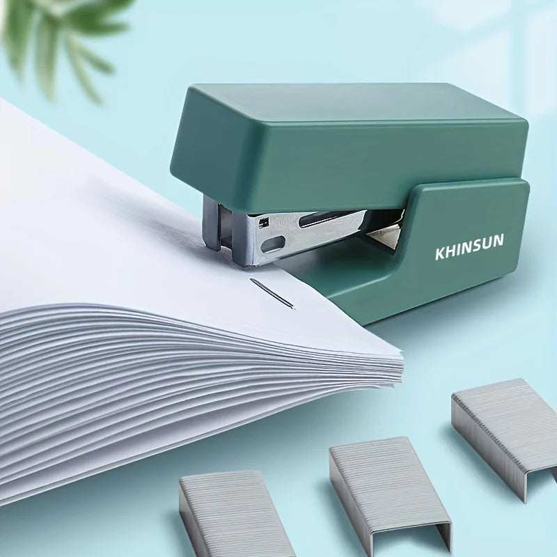 KHINSUN Mini Stapler Set, Portable Color Paper Binding Machine, Use 24/6 26/6 Staples Fashion, Stationery Office Supplies