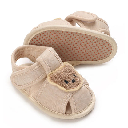 Cute Bear Soft Sole Comfortable Sandals for Infants and Toddlers, Baotou Anti Kick First Step Shoes 0-18 Months