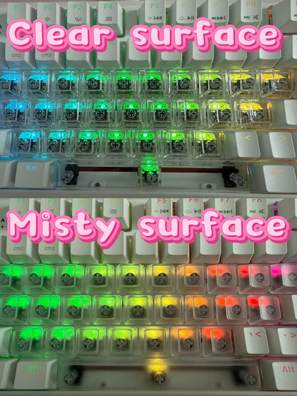 Full Sets Transparent Keycaps for Mechanical Keyboard Front/Side/None Print RGB Backlit Full/Misty Transparent Keycap 130+ Key