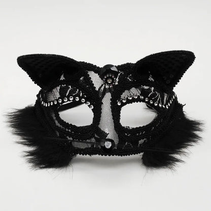 Sexy Lace Mask For Women Masquerade Party Props Halloween Cosplay Costume Accessories Half Face Cover Mask Animals Cat Eye Mask