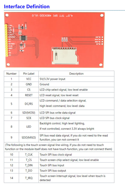 2.2 /2.4/2.8/3.2/3.5/4.0 Inch SPI TFT LCD Touch Panel Serial Port Module,  ILI9341  240x320 Serial LED Display