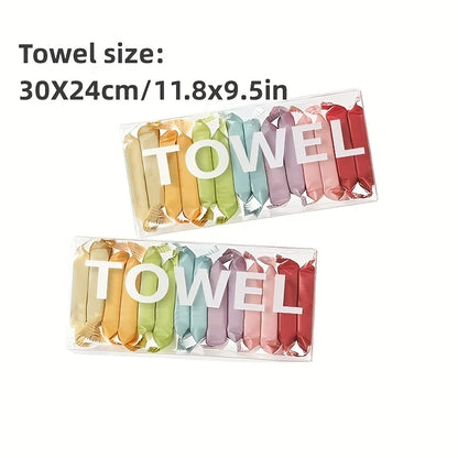 14Pcs/box, Disposable Washcloth, Portable Travel Towel, Thickened Compressed Face Cleansing Beauty Square Towel
