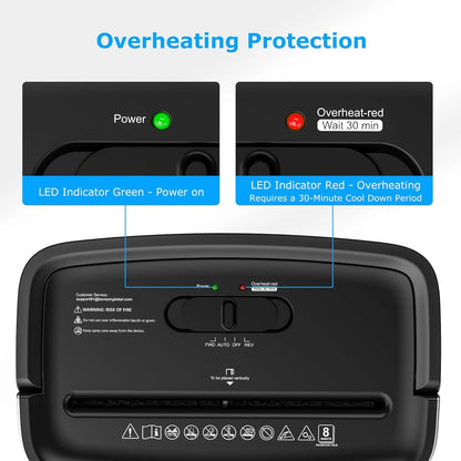 6-Sheet Cross-Cut Paper Shredder with 3.4-Gallon Wastebasket for Home Office, Shreds Credit Cards, Paper, Mail, Staples and Clips, Documents Shredder