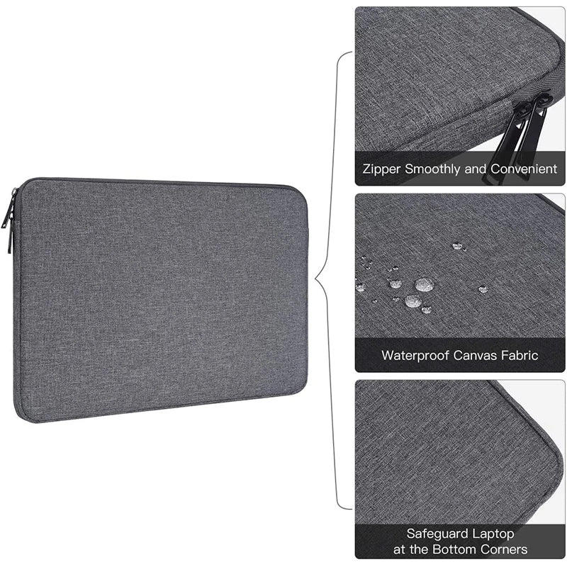 Waterproof Laptop Bag Sleeve, Tablet Cover, 11 12 13 14 15 15.6 Inch For MacBook Air Pro Xiaomi Dell Acer, Notebook Computer Case