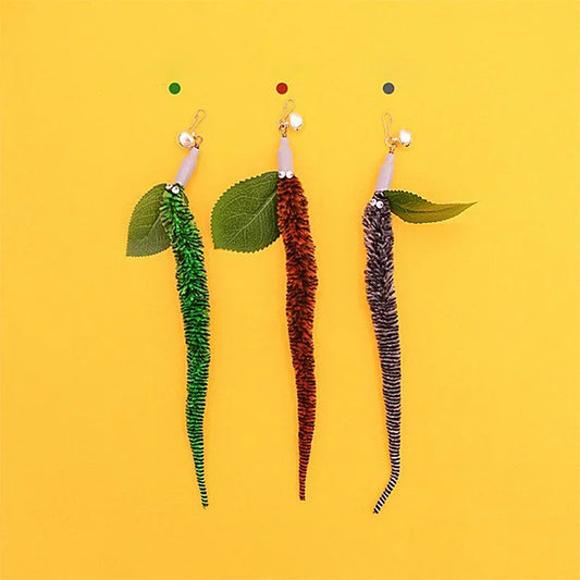 Caterpillar Cat Toy Set, Cat Feather Teaser Wand Toy for Kitten, Cat Dog Plush Worms Interactive Training Playing Stick Pet Toy
