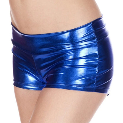 Women's Metallic Booty Shorts, Shining Low Waist Shorts, Dance Festival Bottoms Faux Leather Hot Pants, Clubwear Gifts