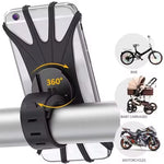 Silicone Bicycle Phone Holder Universal Bike Motorcycle Mobile Phone Stand Handlebar Clip Bracket for 4 to 6.5 inch Cell Phone