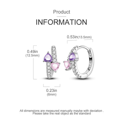 925 Sterling Silver Colored Zirconium Stars Hoop Earrings For Women Jewelry, Anniversary WeddingMaking Jewelry Gift