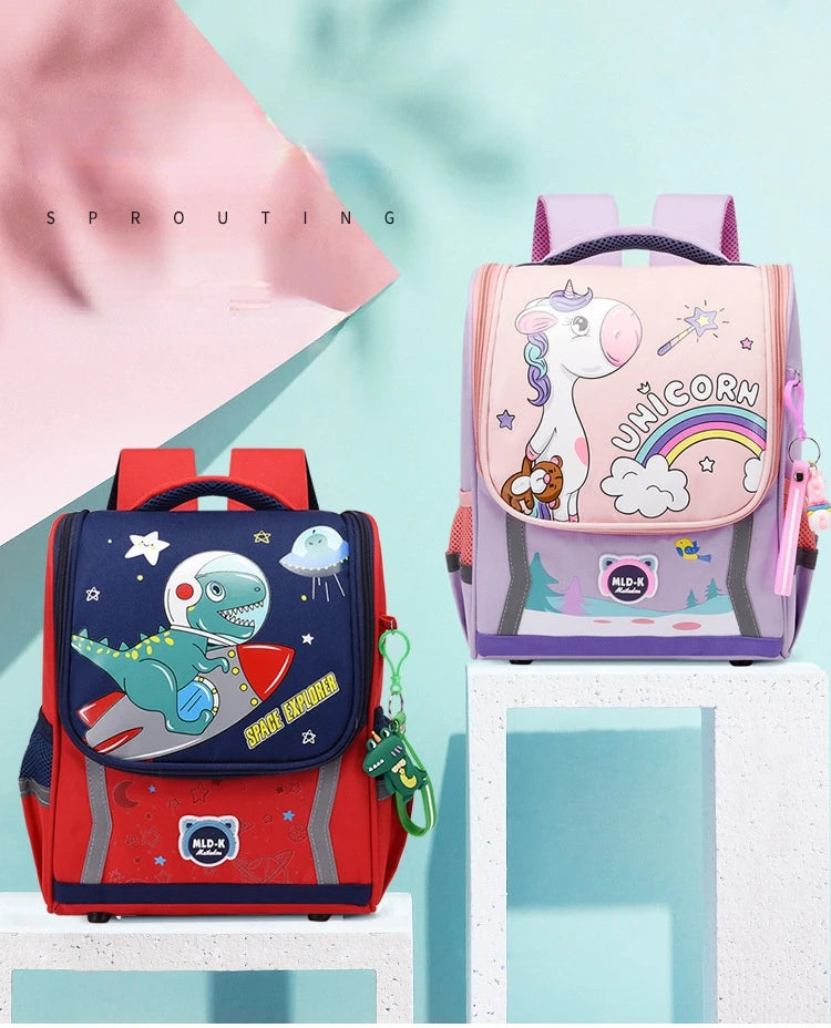 Cute Girls Unicorn Backpacks For Boys 1-3 Grade Cartoon Orthopedic Waterproof Backpack Kindergarten School Bag Mochila Escolar