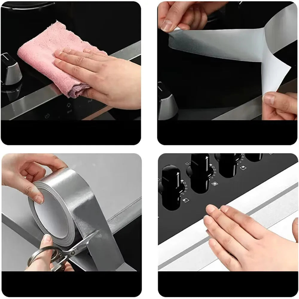 Cinta de papel de aluminio de alta resistencia a la temperatura, cinta de reparación de tuberías de cocina, lámina de sellado adhesiva, cinta a prueba de fugas con aislamiento térmico