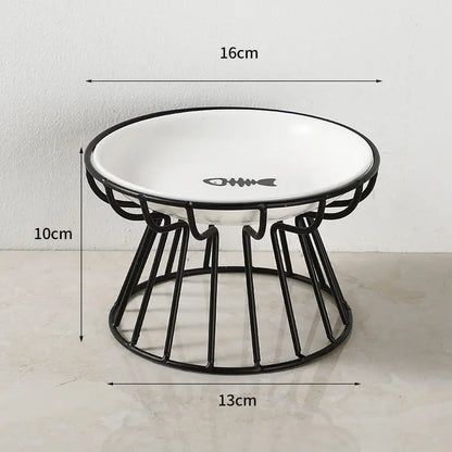 Pet Ceramic Bowl Nordic High Footed Ceramic Cat Food Bowl Snack Can Plate Anti Overturning Kitten Puppy Food Water Feeding Bowl