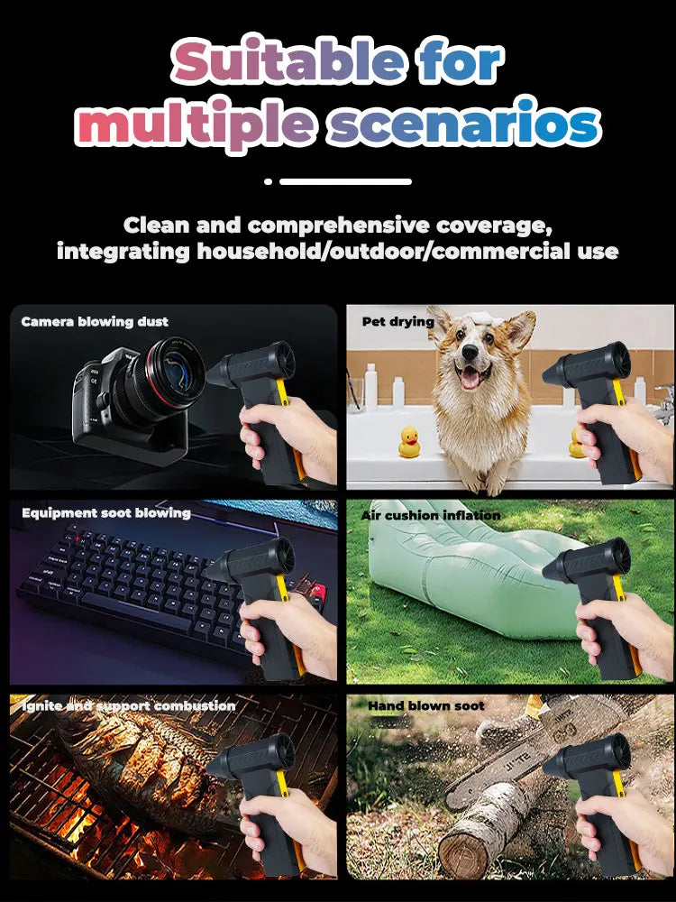 160000 RPM Electric Air Blower, Turbo Jet Fan Brushless Motor High-Speed Turbo Violent Fan, USB Rechargeable Powerful Dust Blower