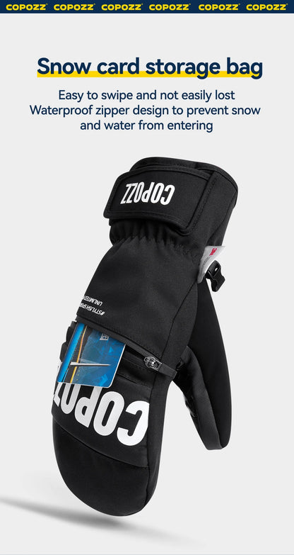 COPOZZ Upgrade Thicken Ski Gloves Winter Men Women 3M Thinsulate Thermal Snowboard Gloves Waterproof Warm Mittens Ski Gloves