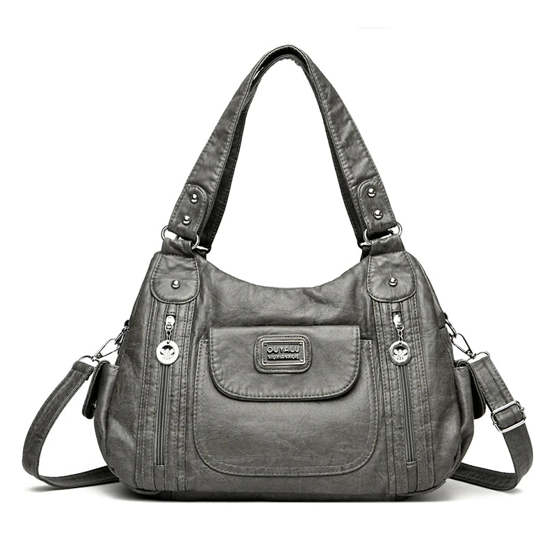 Luxury Designer Handbag Women High capacity Vintage Soft Leather Ladies Casual Large Capacity Shoulder Crossbody Bag Travel Sac